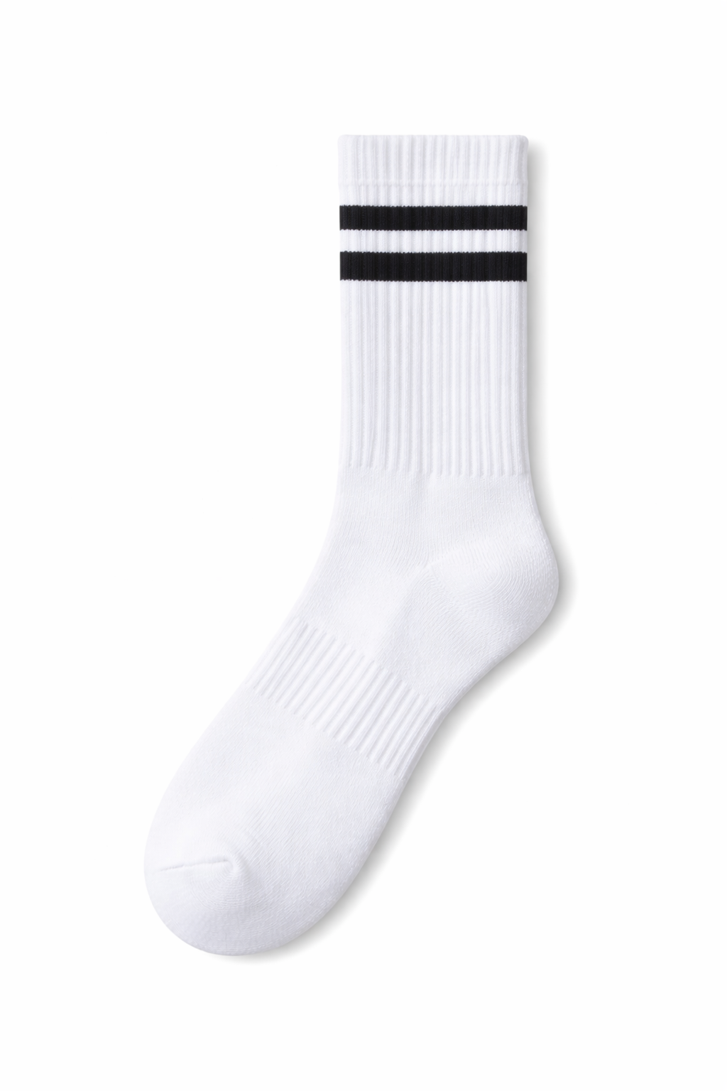 White Crew Socks with Black
